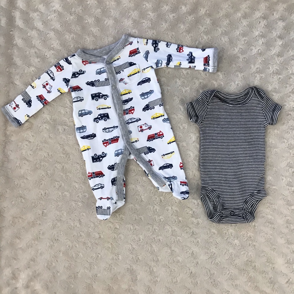 Carter’s Preemie Baby Boy Bundle Car Sleeper Black - Picture 2 of 7